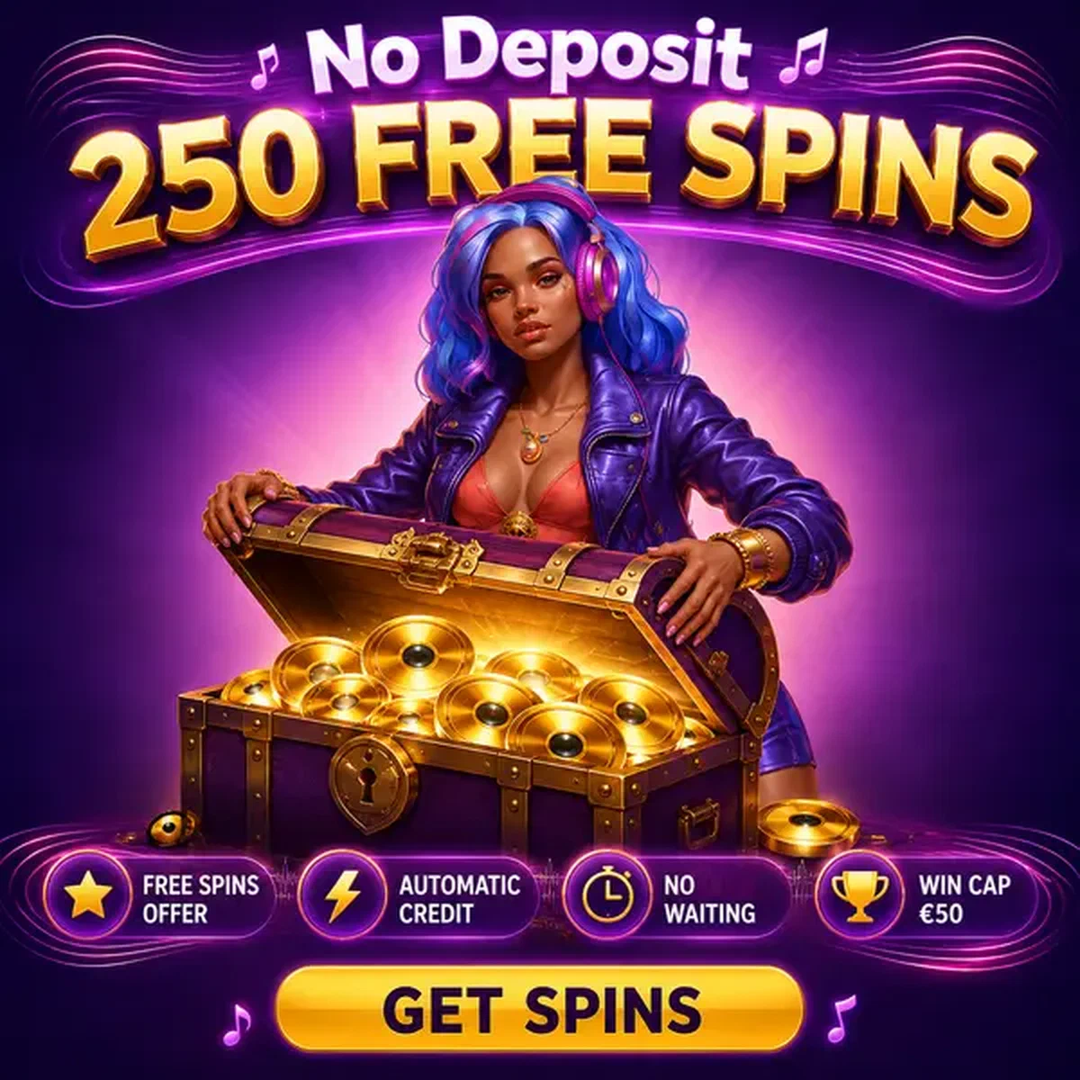 Personaggio che apre un forziere del tesoro pieno di giri bonus senza deposito su Coolzino Casino