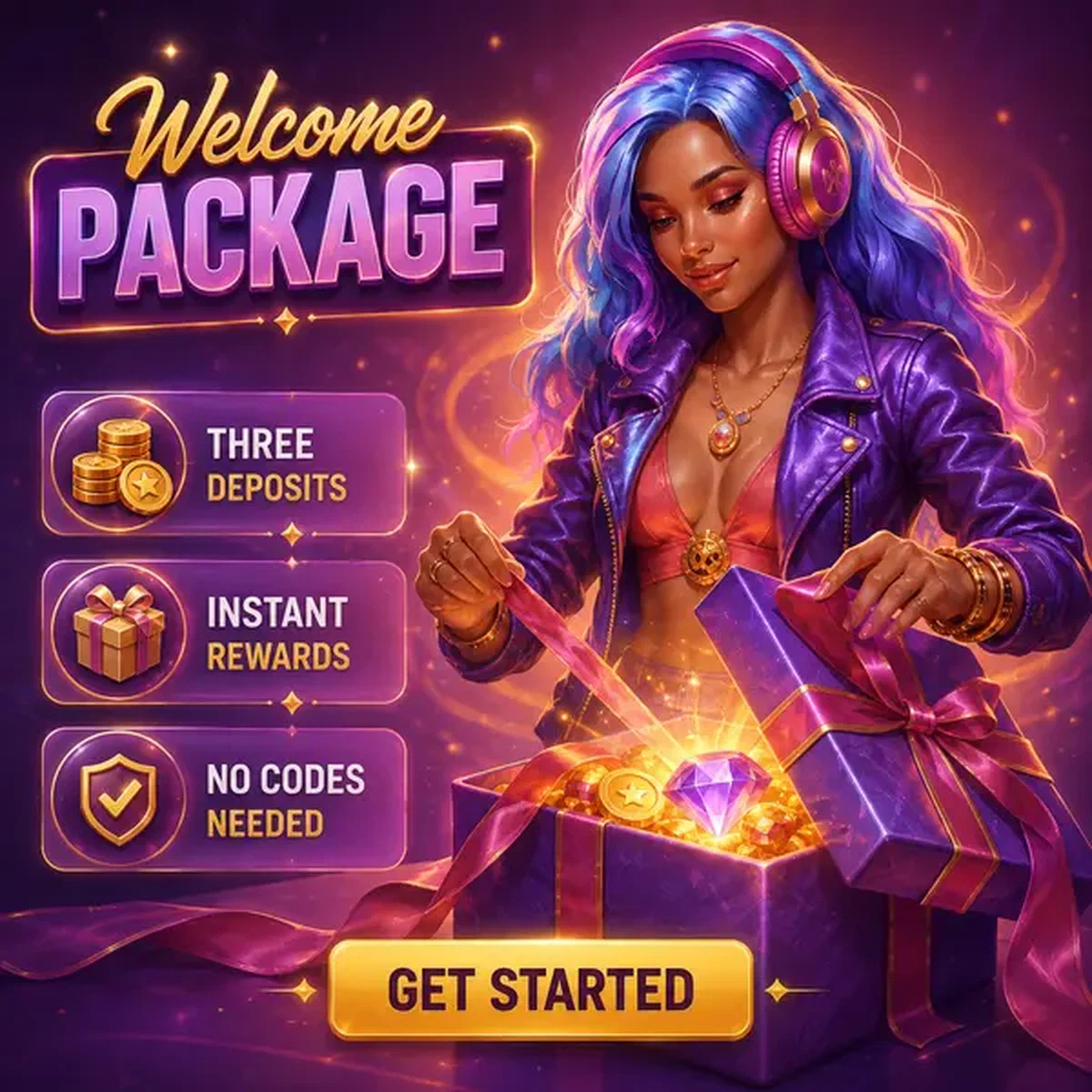 Giocatore che crea un conto al banco di benvenuto Welcome Package and Instant Rewards