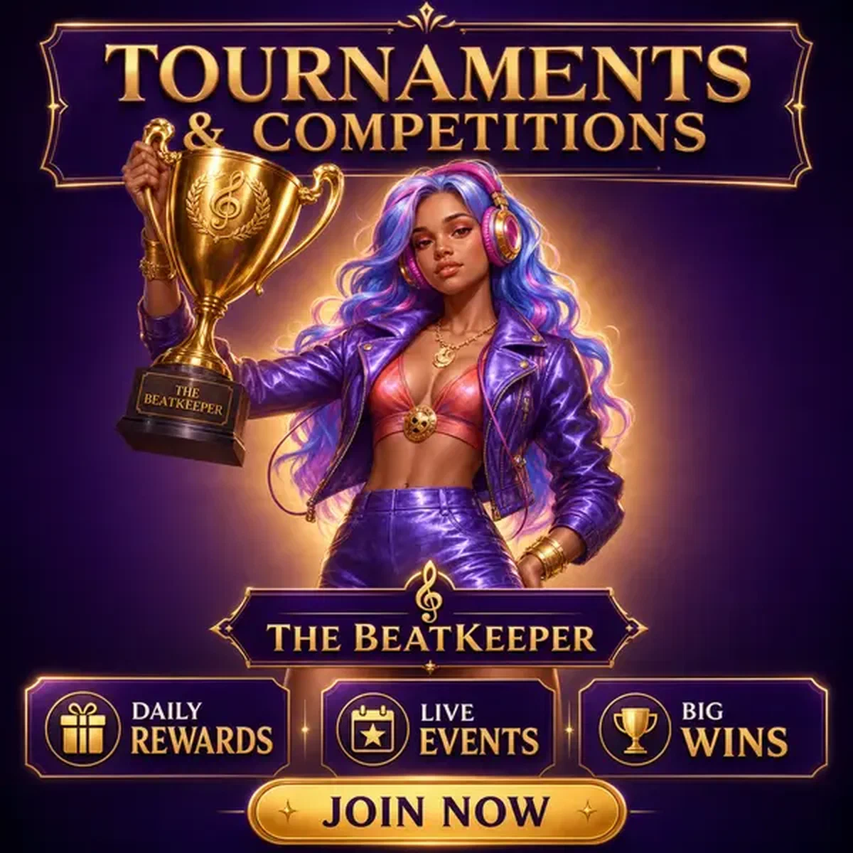 Il Beatkeeper tiene il trofeo dorato al podio vittoria Tornei e Competizioni Coolzino